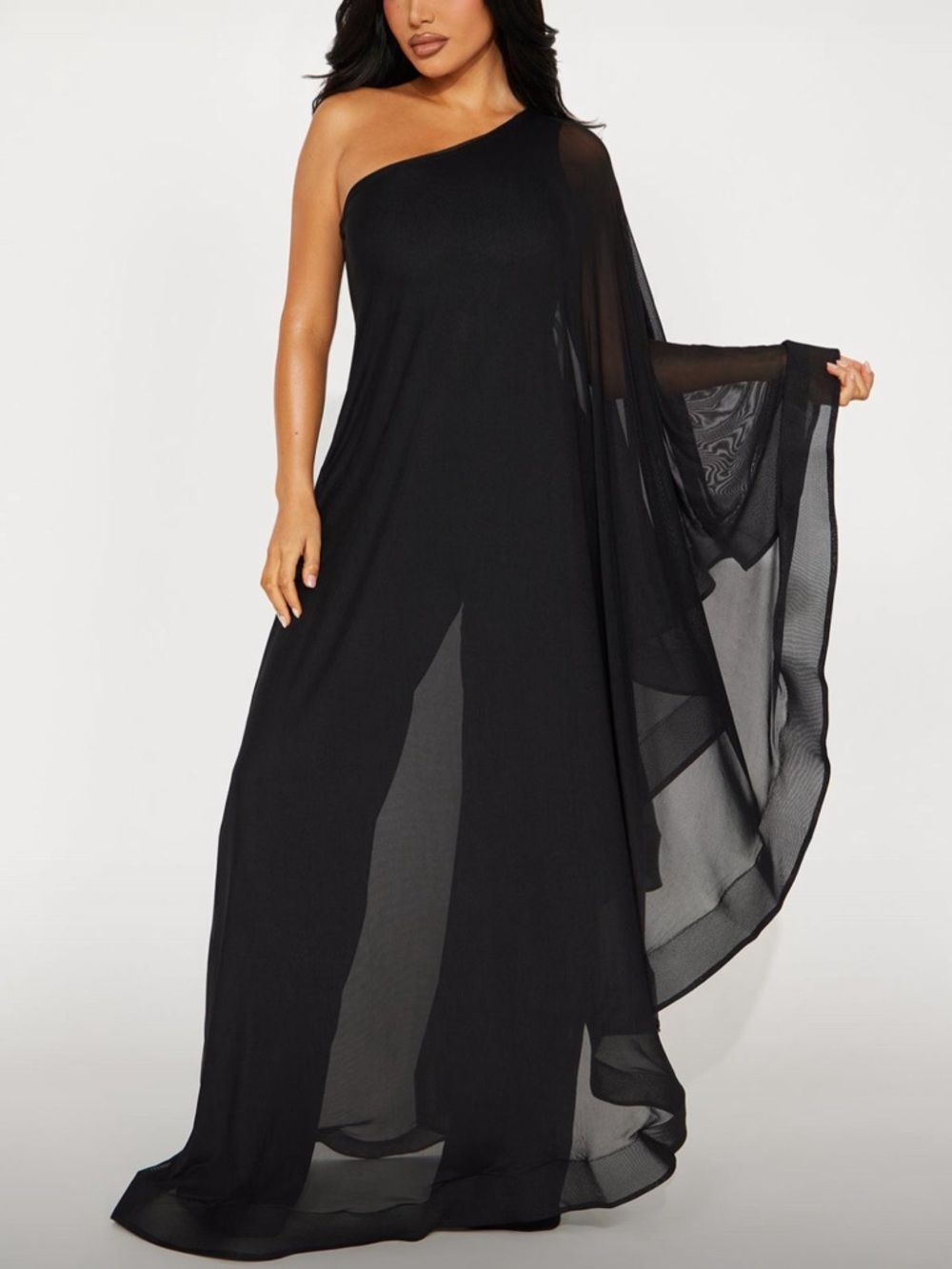One-Shoulder Batwing Jumpsuit